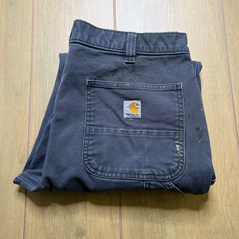 Distress Carhartt Double Knee Men 36x30 Duck Carpenter Relaxed Gray Pants Y2K